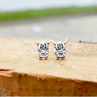 Handcrafted Scottish jewellery - Highland Cow stud earrings